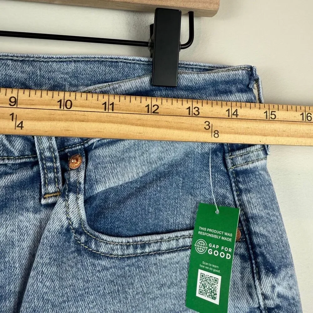Gap Jeans Women 30 10 Long Blue Denim Light Wash Kick Fit High-Rise Straight NWT